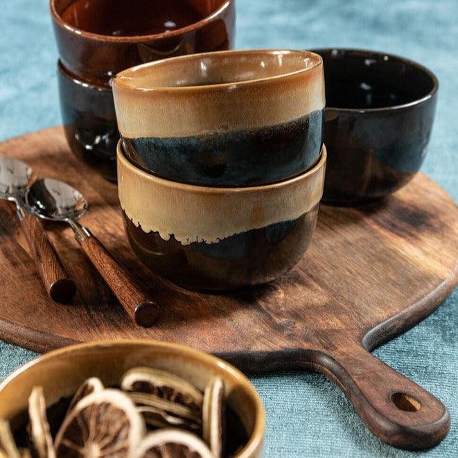 Snijplank Rond Hout Donker Bruin Large - Serveerplank - J-Line - livinglovely.nl