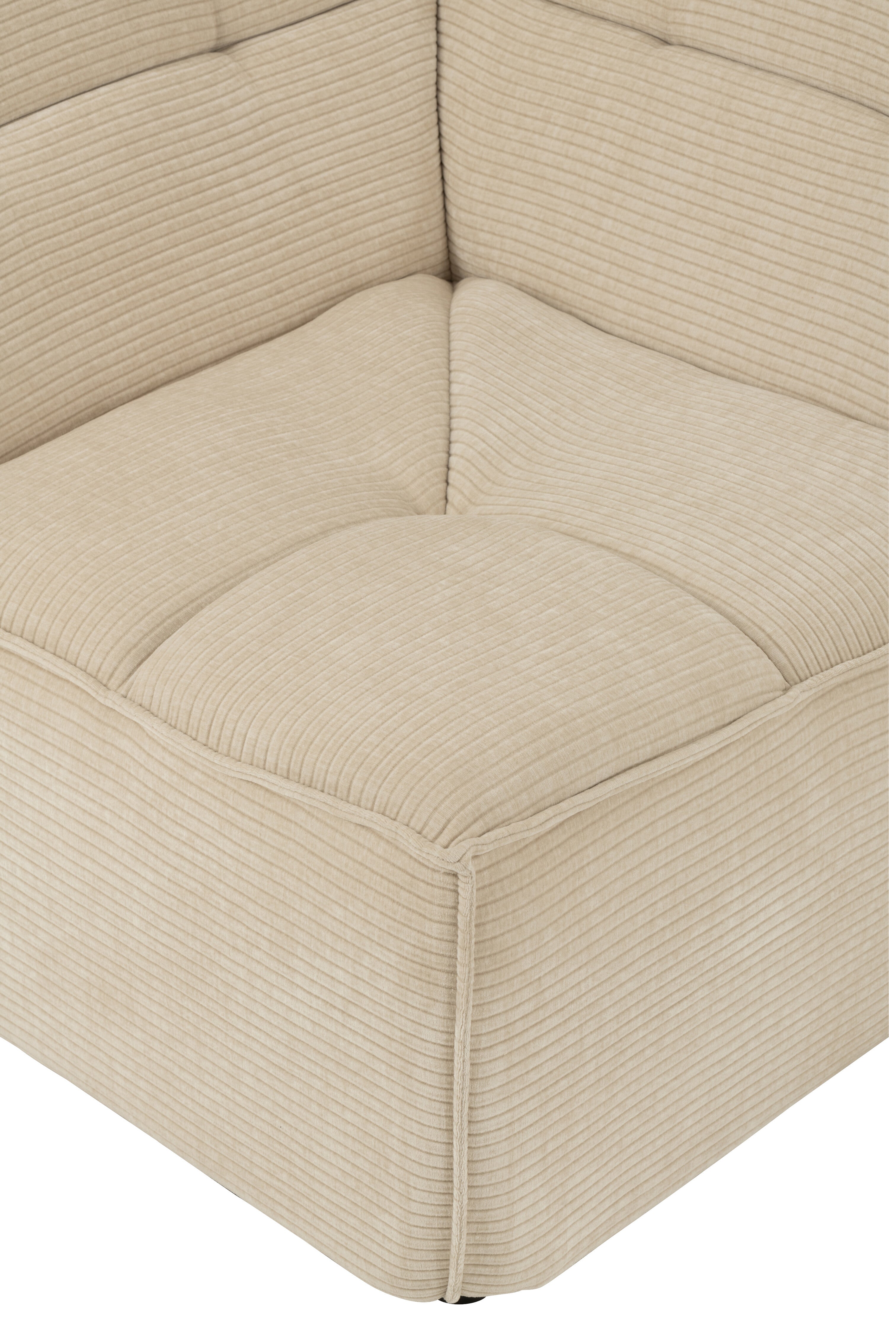 Sofa Corner Grid Poplar Wood/Foam Beige - - J-Line - livinglovely.nl
