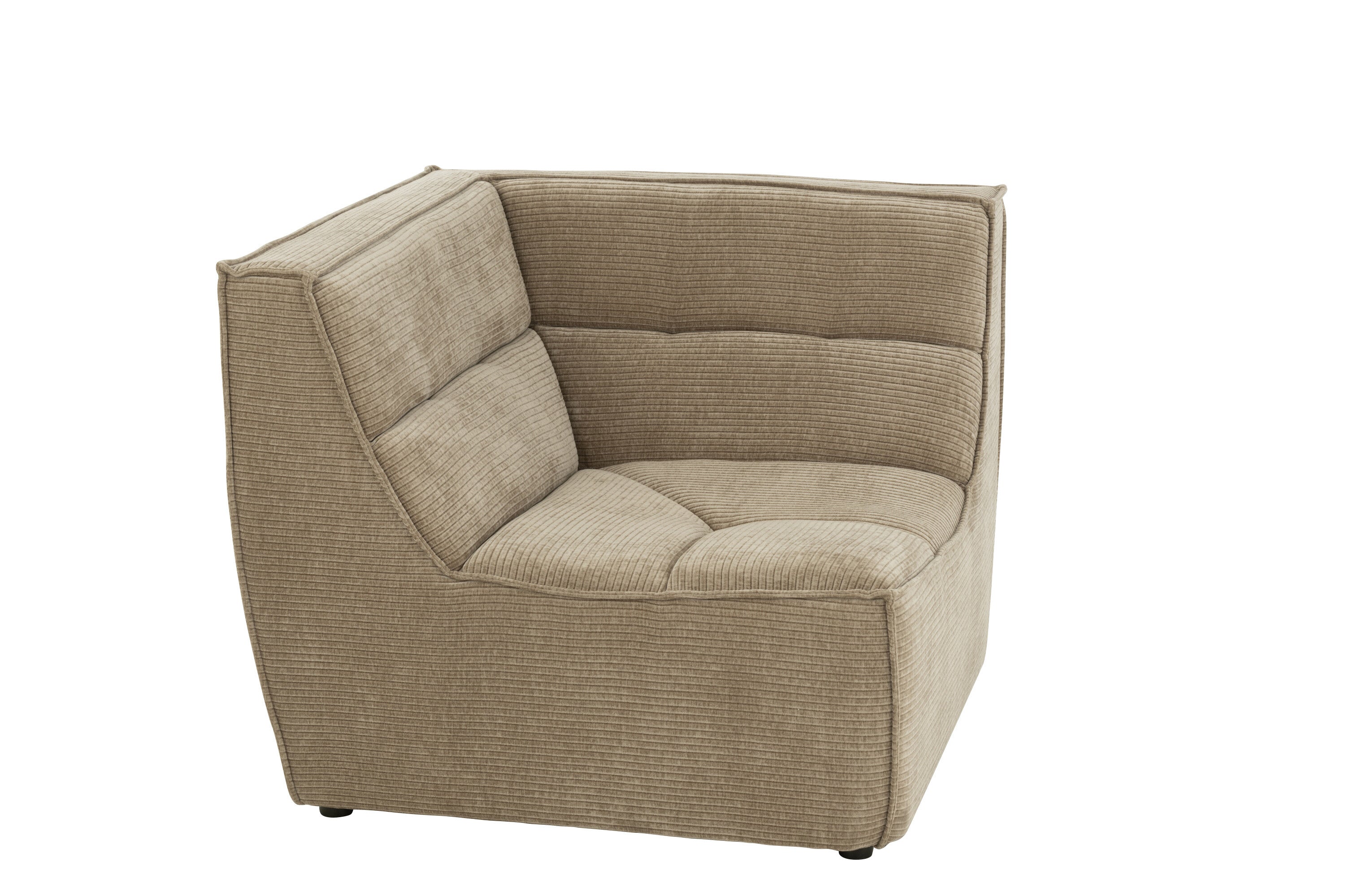 Sofa Corner Grid Poplar Wood/Foam Dark Taupe - - J-Line - livinglovely.nl