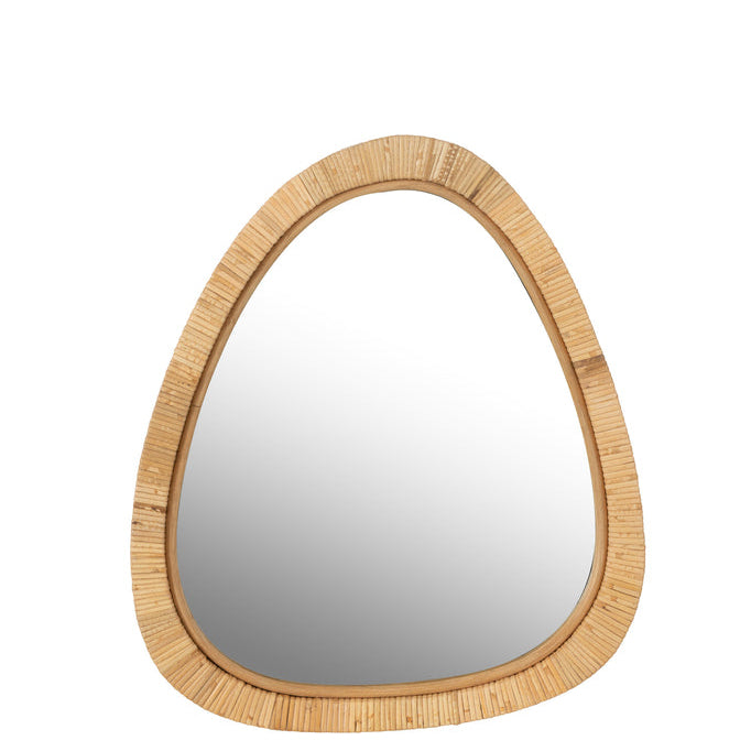 Spiegel Paille Rotan/Glas Natuur Small - Spiegel - J-Line - livinglovely.nl