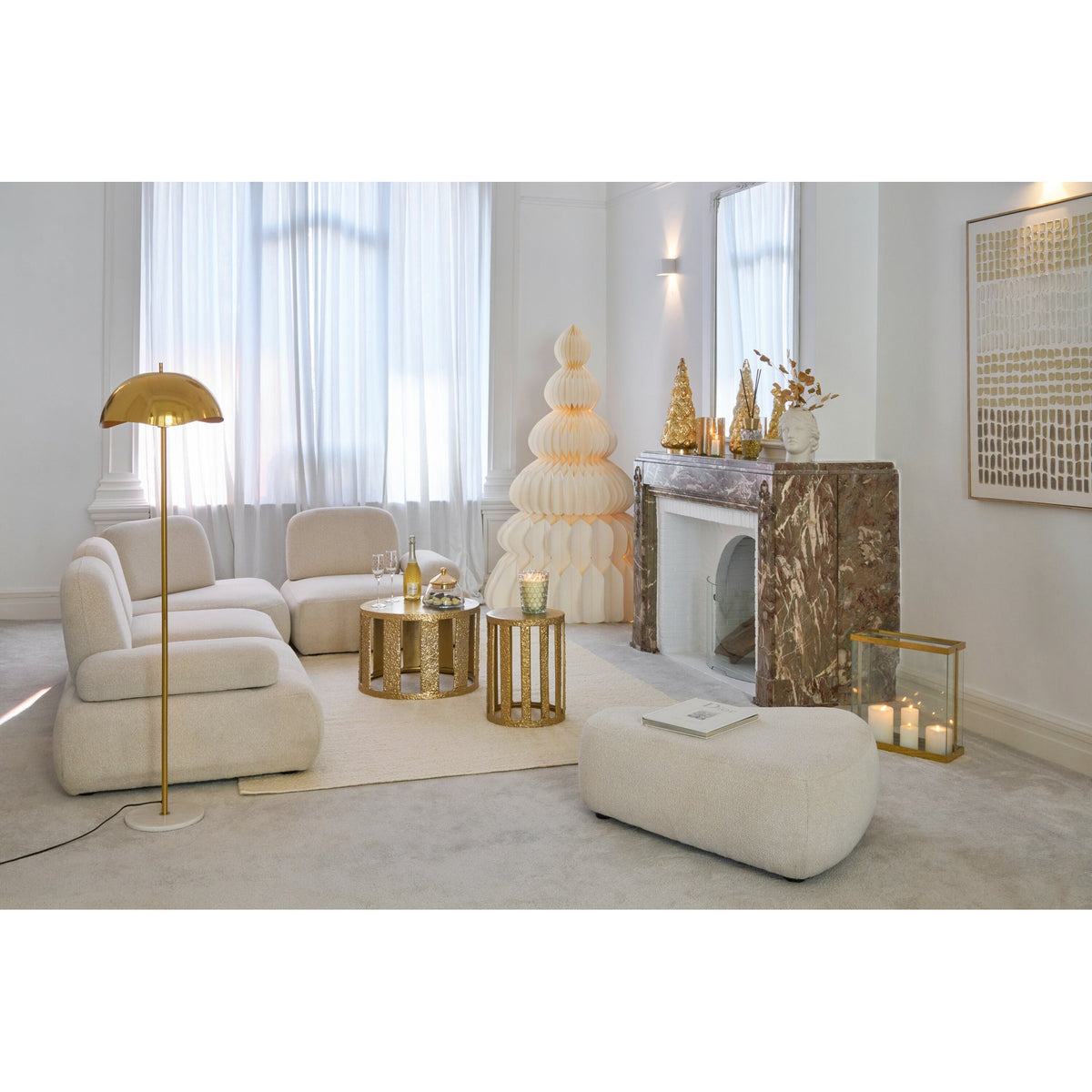 Staanlamp Metaal/Marmer Goud J-Line