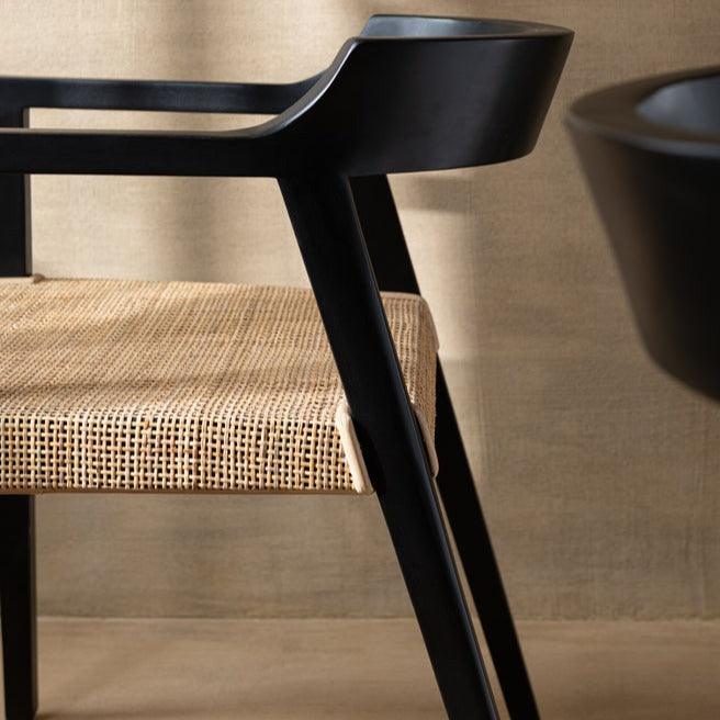 Stoel Emma Teakhout Zwart/Bruin - Eetkamerstoel - J-Line - livinglovely.nl