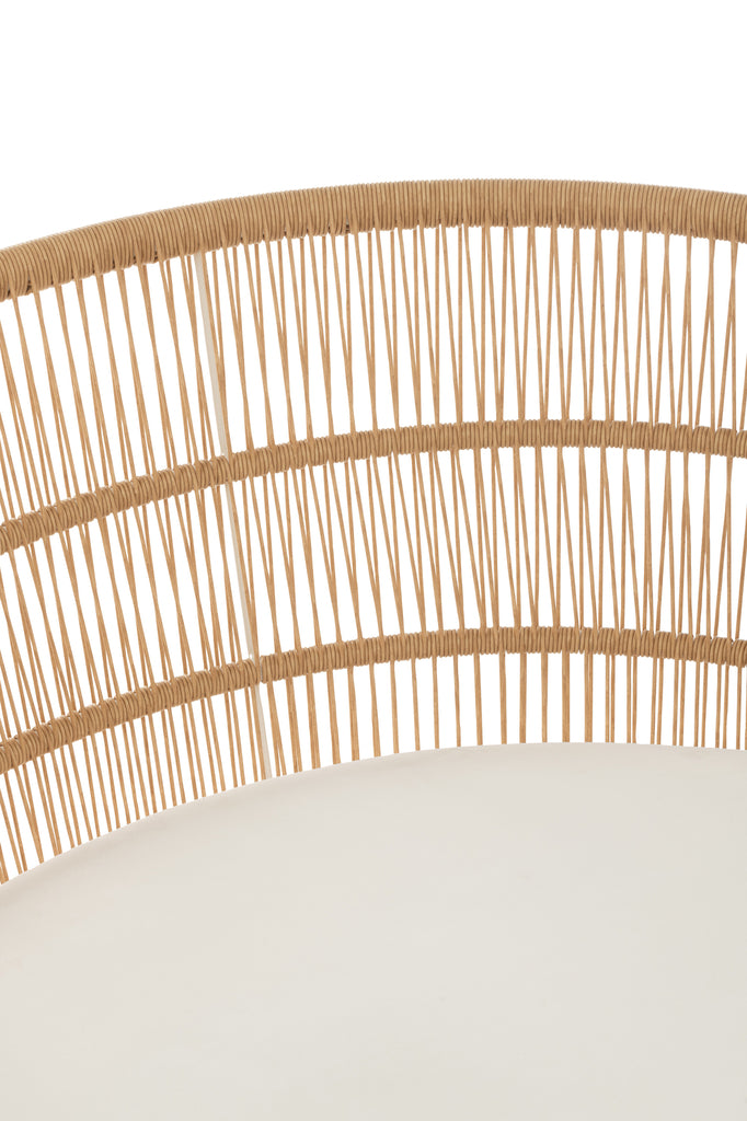 Stoel Joa Metaal/Rotan Wit - Outdoor loungestoel - J-Line - livinglovely.nl