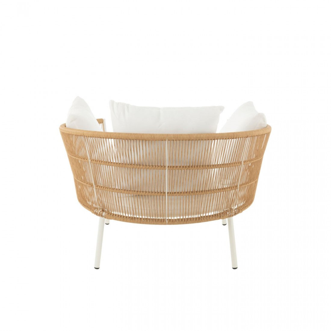 Stoel Joa Metaal/Rotan Wit - Outdoor loungestoel - J-Line - livinglovely.nl