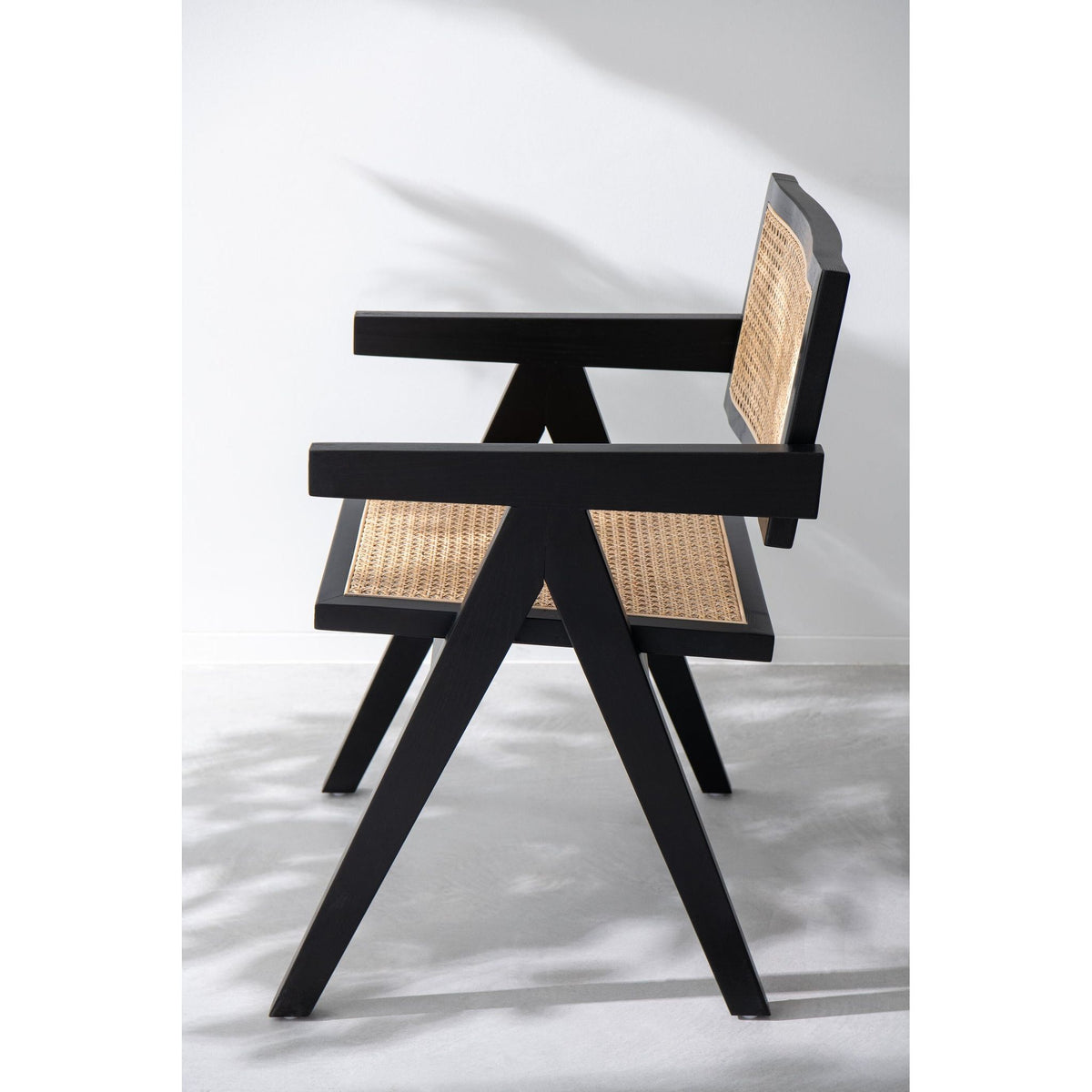 Stoel Rooster Essenhout/Rattan Zwart J-Line