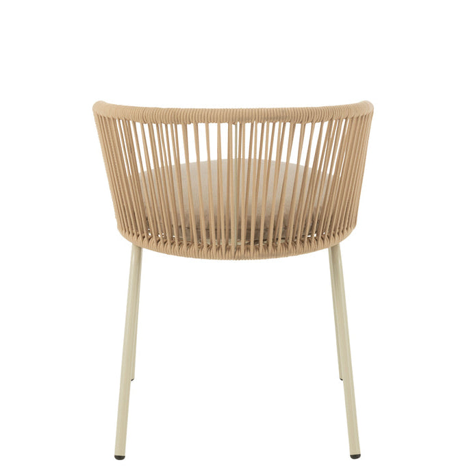 Stoel Toa Metaal/Koord Beige - Terrasstoel - J-Line - livinglovely.nl