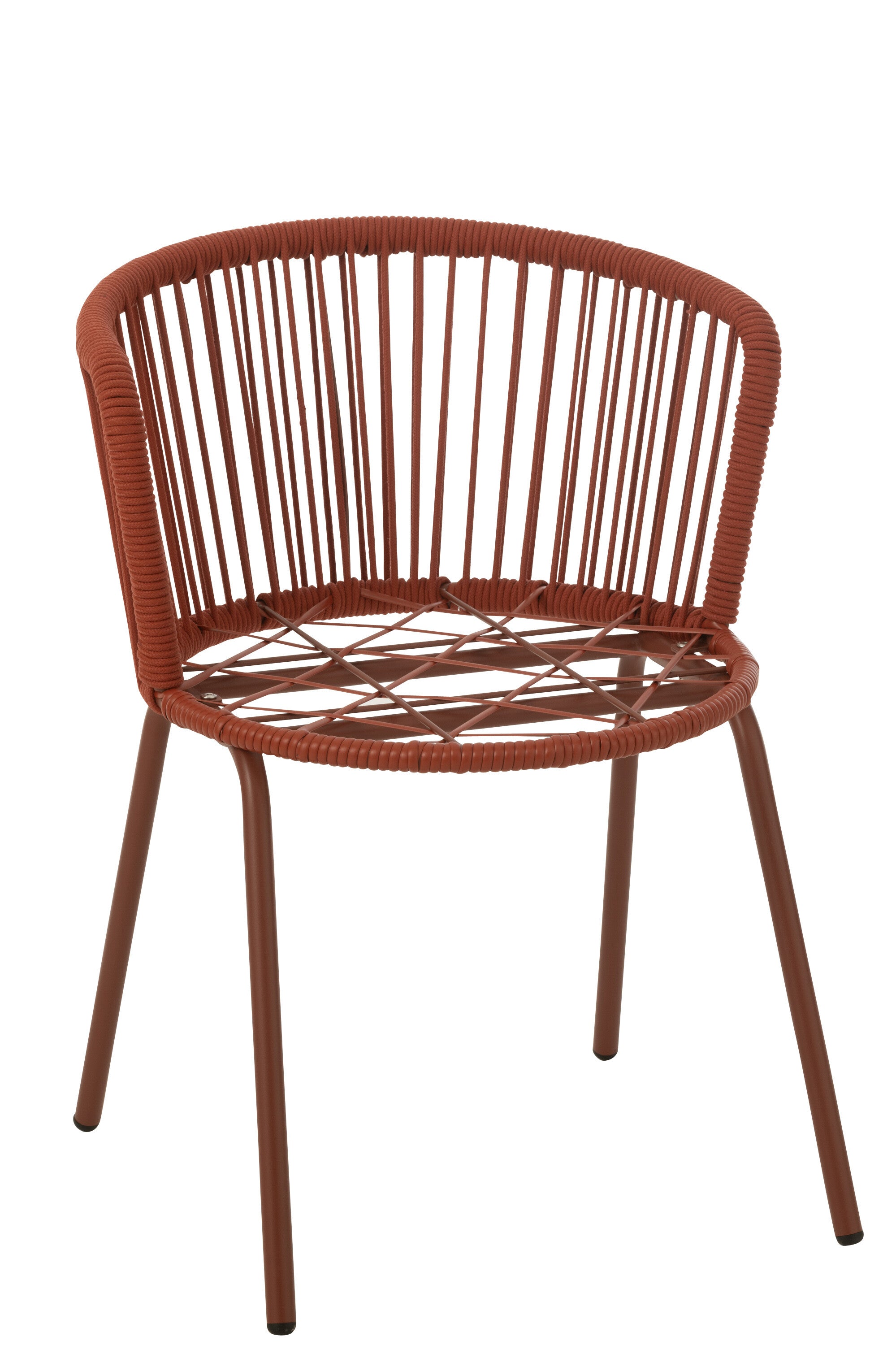 Stoel Toa Metaal/Koord Rood - Terrasstoel - J-Line - livinglovely.nl
