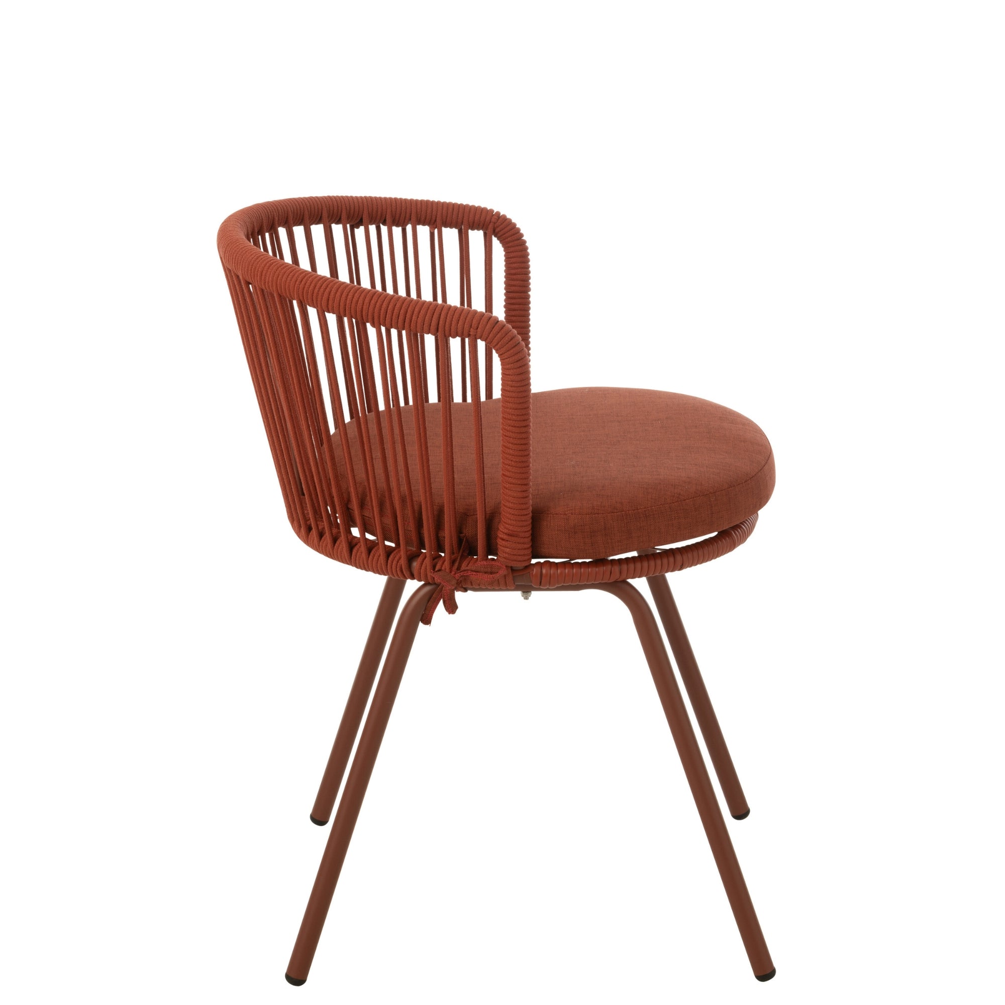Stoel Toa Metaal/Koord Rood - Terrasstoel - J-Line - livinglovely.nl