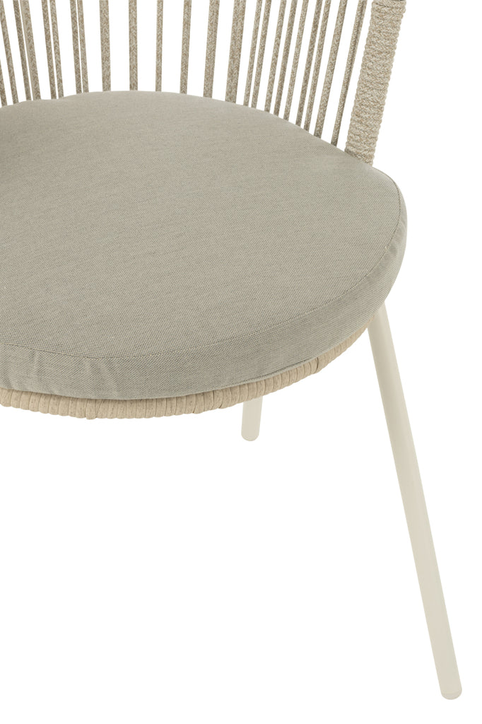 Stoel Toa Metaal/Touw Grijs - Terrasstoel - J-Line - livinglovely.nl