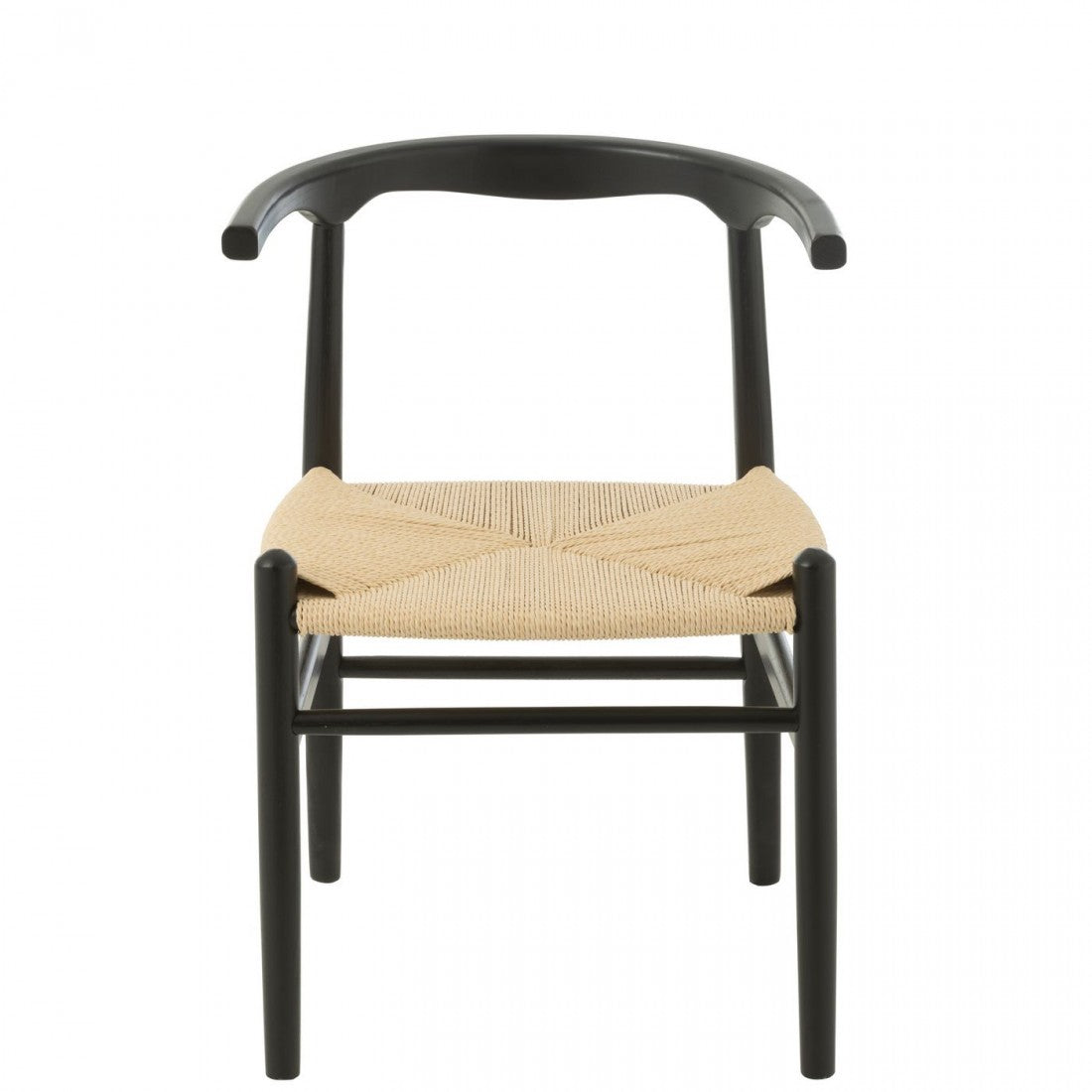 Stoel Toon Beukenhout/Touw Zwart - Eetkamerstoel - J-Line - livinglovely.nl