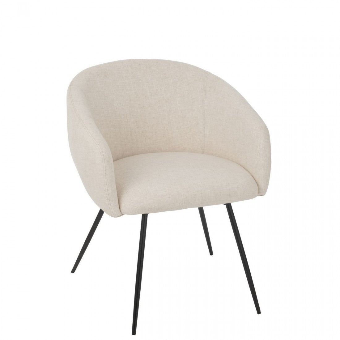 Stoel Wales Staal/Schuim Ivoor - Eetkamerstoel - J-Line - livinglovely.nl