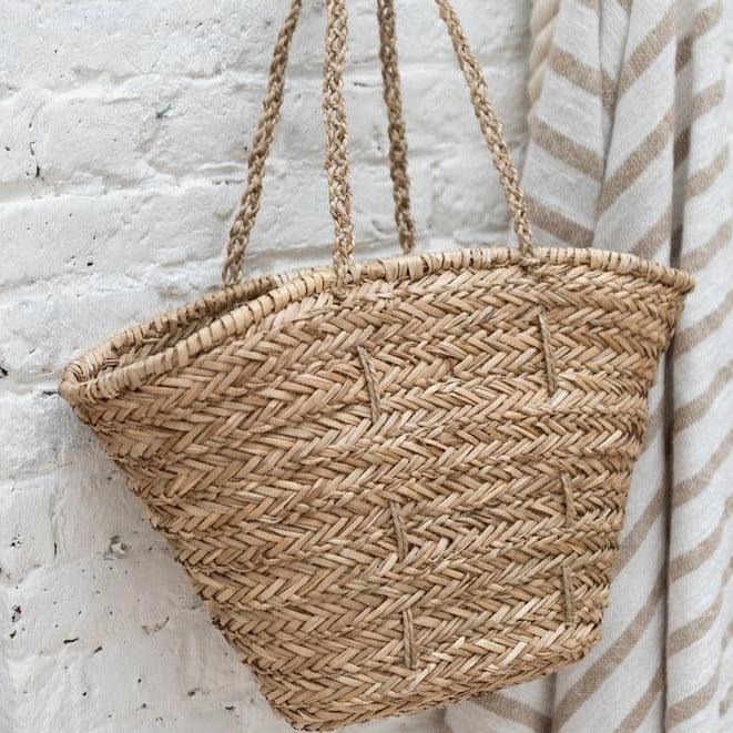Strandtas Lange Handvatten Jute Naturel - Tas - J-Line - livinglovely.nl