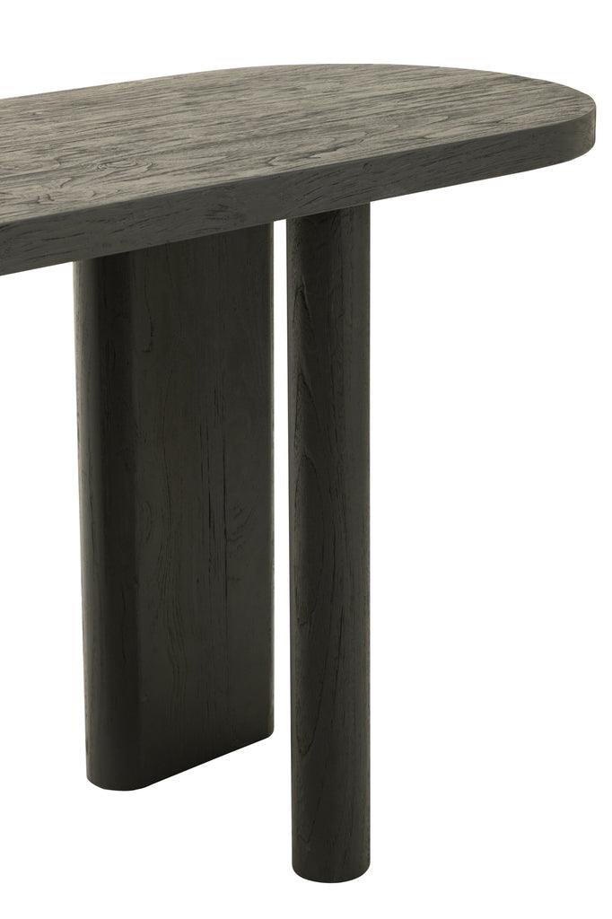 Table Teak Wood Black - - J-Line - livinglovely.nl