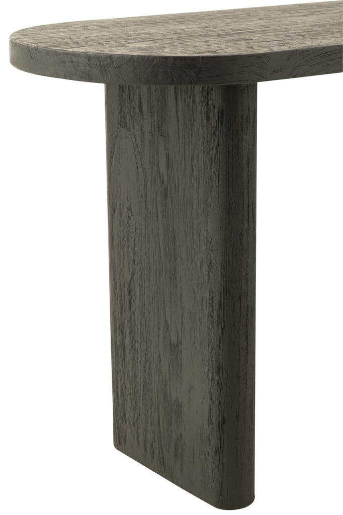 Table Teak Wood Black - - J-Line - livinglovely.nl