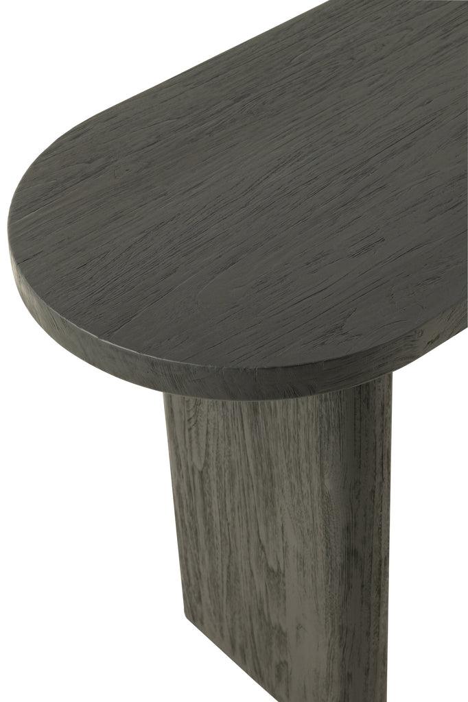Table Teak Wood Black - - J-Line - livinglovely.nl