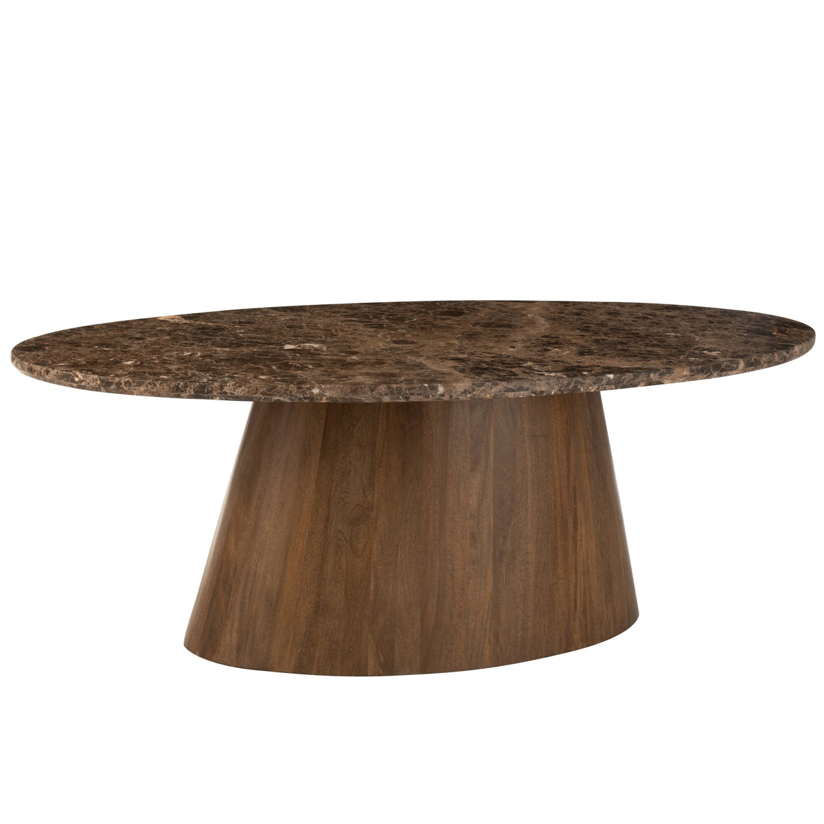 Tafel Ovaal Marmer/Mangohout Bruin J-Line