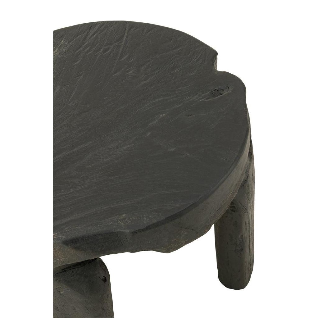 Tafel Rond Teak Hout Zwart Set van 2