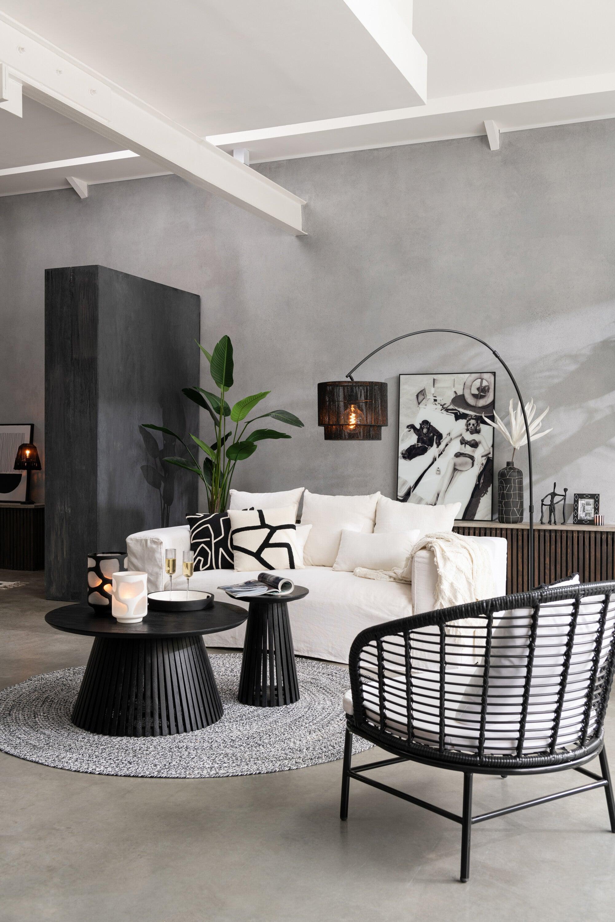 Tafel Vincent Mangohout Zwart Medium - Salontafel - J-Line - livinglovely.nl