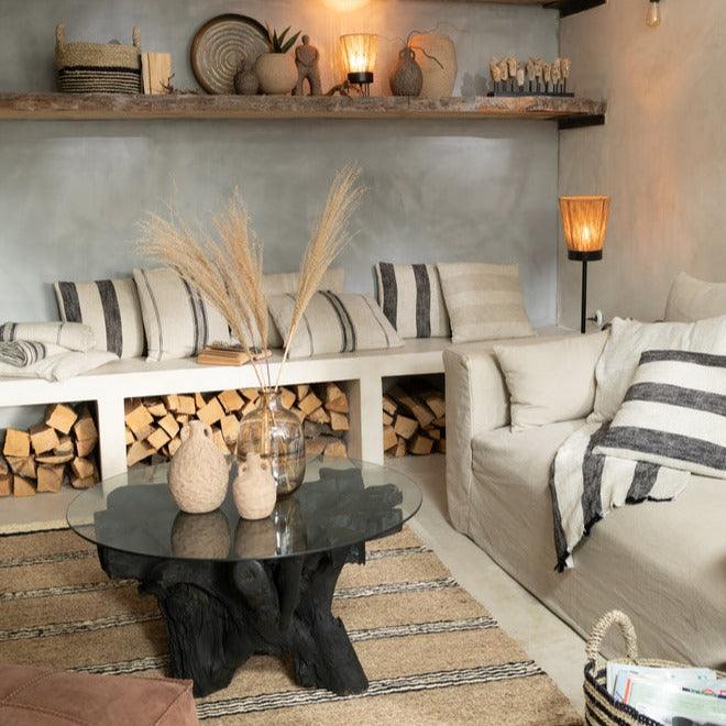 Tafel Wortels Hout Zwart - Salontafel - J-Line - livinglovely.nl