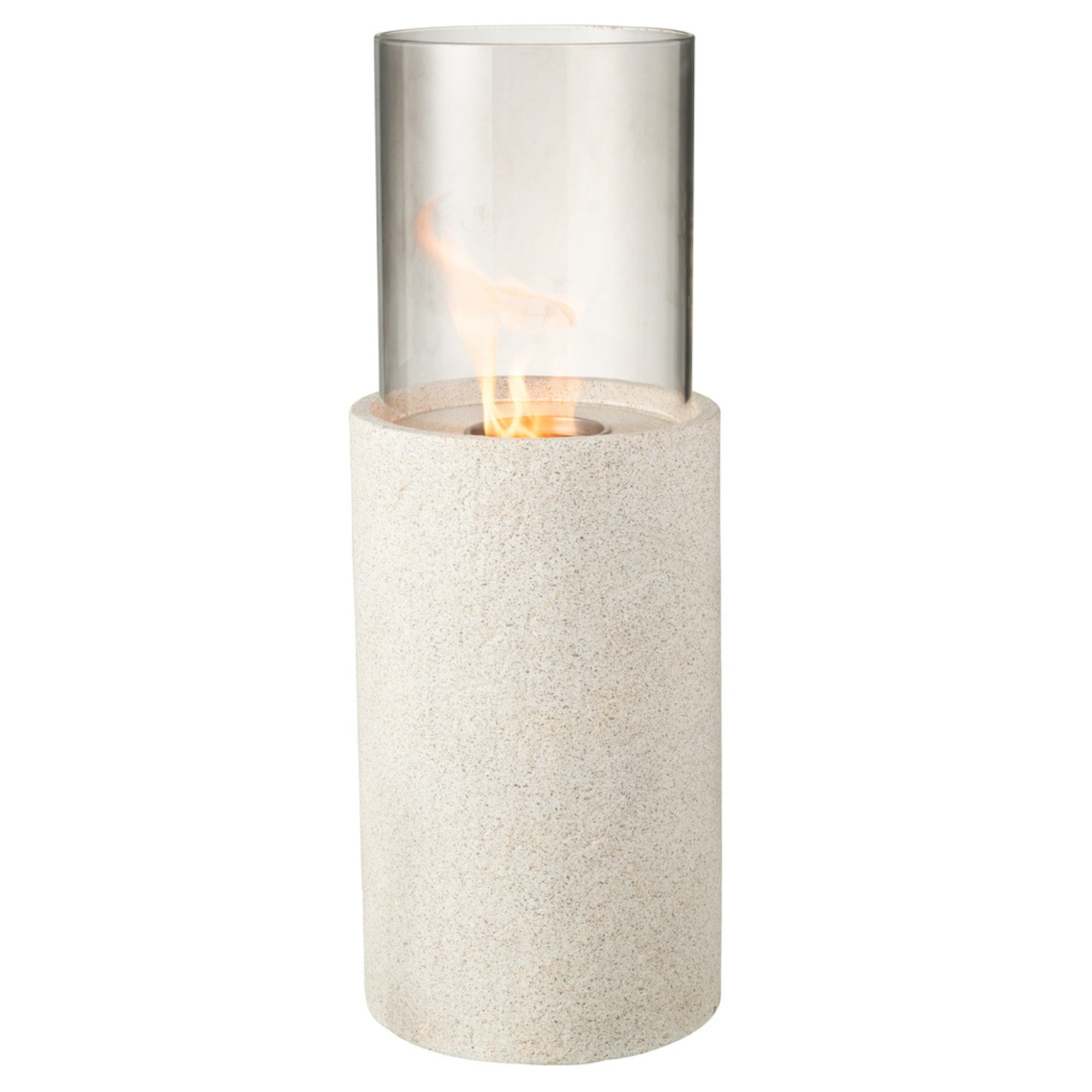 Tafelhaard Bio-Ethanol Rond Grijs Ø23x65cm - Tafelhaard - J-Line - livinglovely.nl