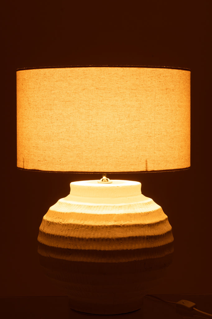 Tafellamp Terracotta Wit - Tafellamp - J-Line - livinglovely.nl