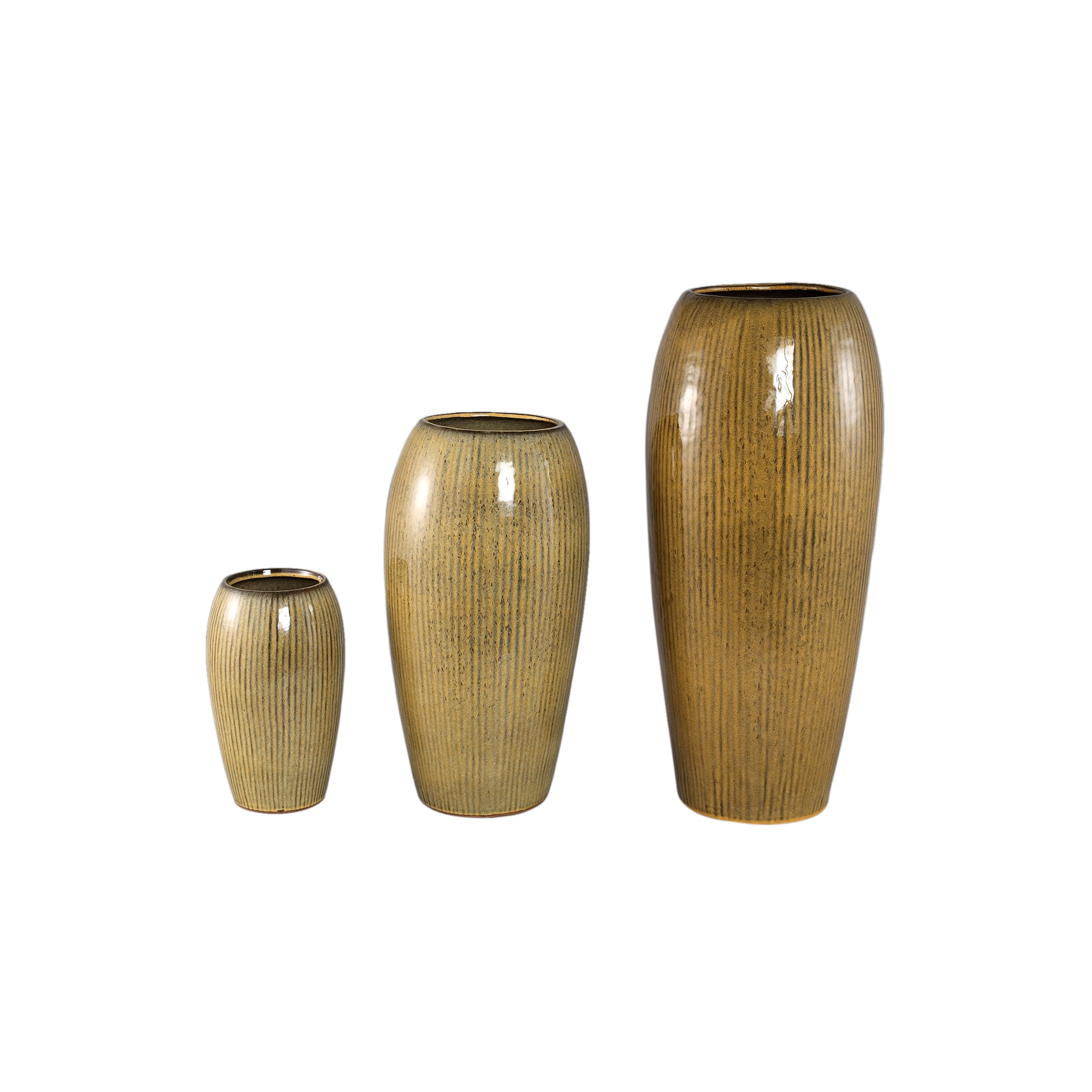 Tamica Dark Brown Ceramic Pot M van PTMD, detail van de rand en het glazuur
