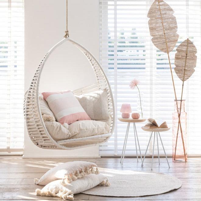 Tapijt Miami Outdoor Polyester Naturel/Wit Medium - Buiten-divers - J-Line - livinglovely.nl