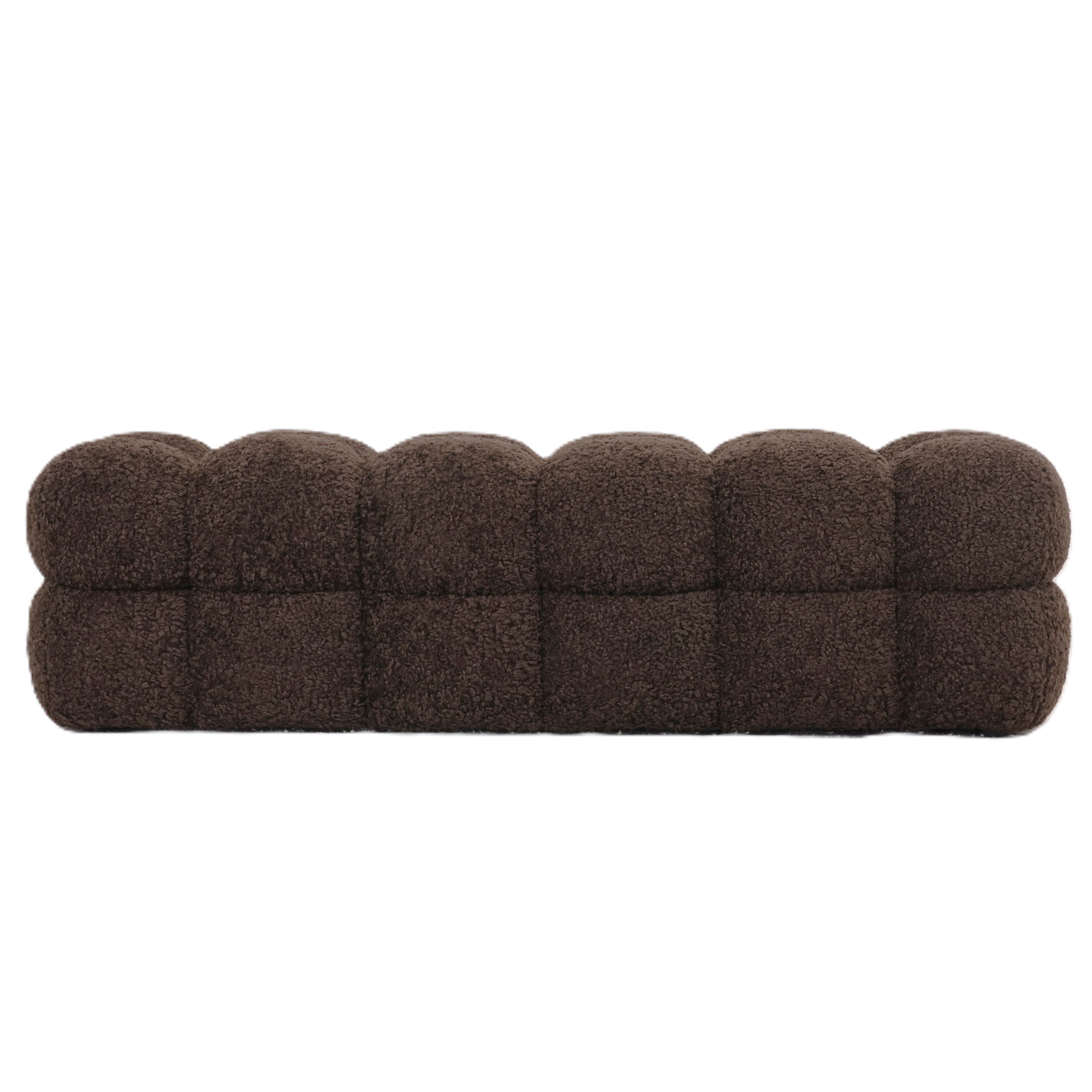 Teddy Bench Coffee 160 x45x43cm PTMD - Bankje - PTMD - livinglovely.nl
