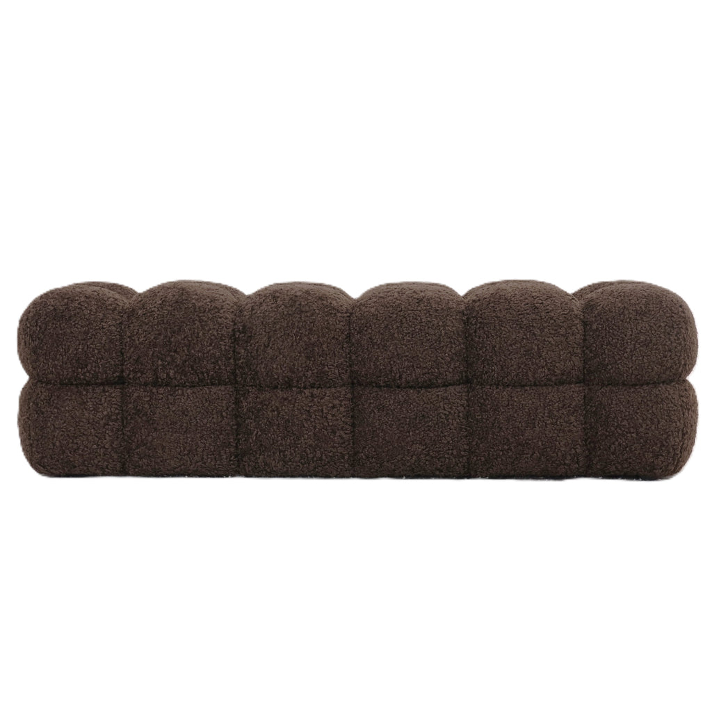 Teddy Bench Coffee 160 x45x43cm PTMD - Bankje - PTMD - livinglovely.nl