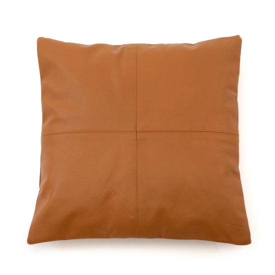 The Four Panel Leather Cushion Cover - Camel - 40x40 , Kussenhoes , Bazar Bizar , livinglovely.nl