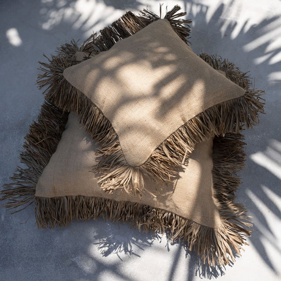 The Jute Bonita Cushion Cover Naturel 40x40 cm , Kussen , Bazar Bizar , livinglovely.nl