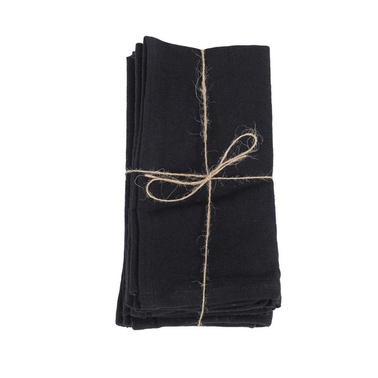 The Linen Napkin - Black - Set of 4 , Keukenaccessoire , Bazar Bizar , livinglovely.nl