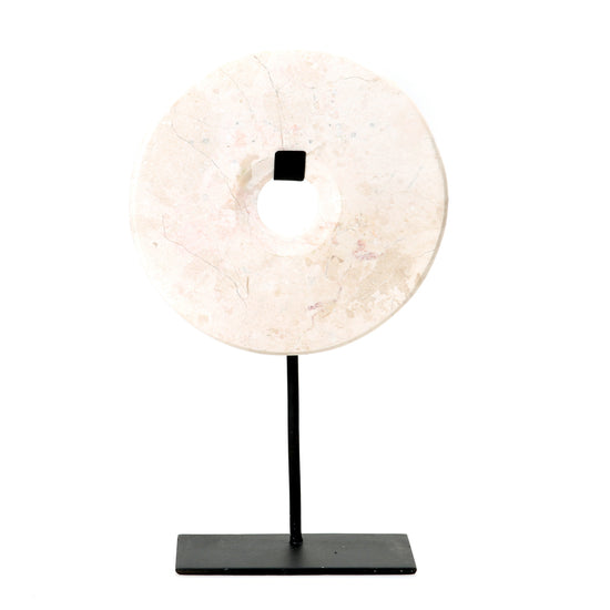 The Marble Disc on Stand White Large , Ornament , Bazar Bizar , livinglovely.nl