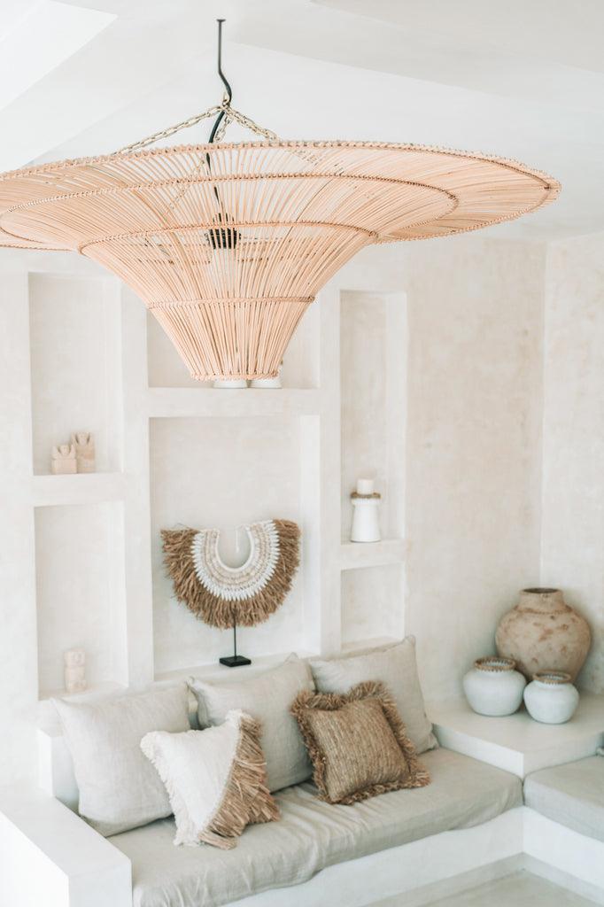 The Raffia Cushion Cover Square - Natural - 40x40 - Kussenhoes - Bazar Bizar - livinglovely.nl