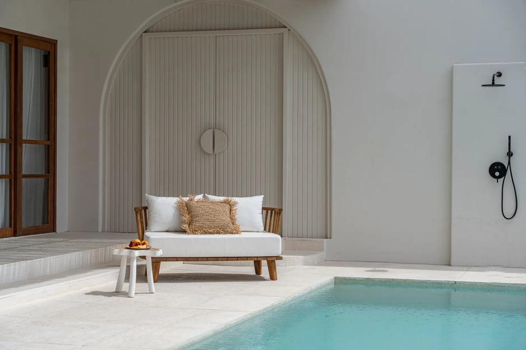 The Raffia Cushion Cover Square - Natural - 60x60 - Kussenhoes - Bazar Bizar - livinglovely.nl