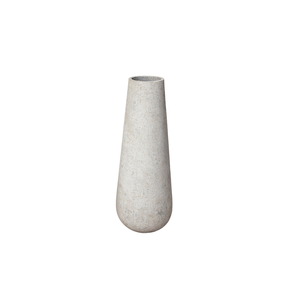 Toshiba White Round High GRC Pot S 45x45x120cm PTMD - Pot - PTMD - livinglovely.nl