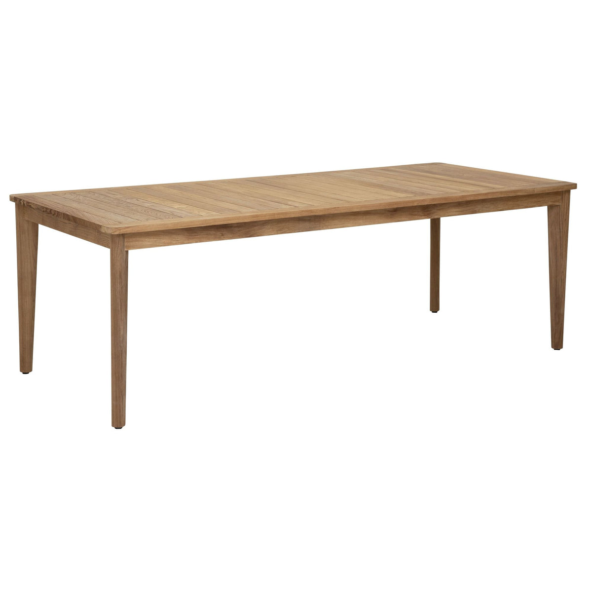 Tuintafel Amaro Outdoor 230cm van DTP Home, lange teakhouten tuintafel schuin van voren