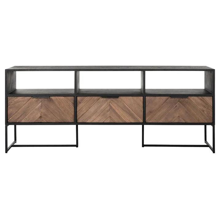 TV-meubel Criss Cross 150cm van DTP Home met visgraatpatroon op de ladefronten
