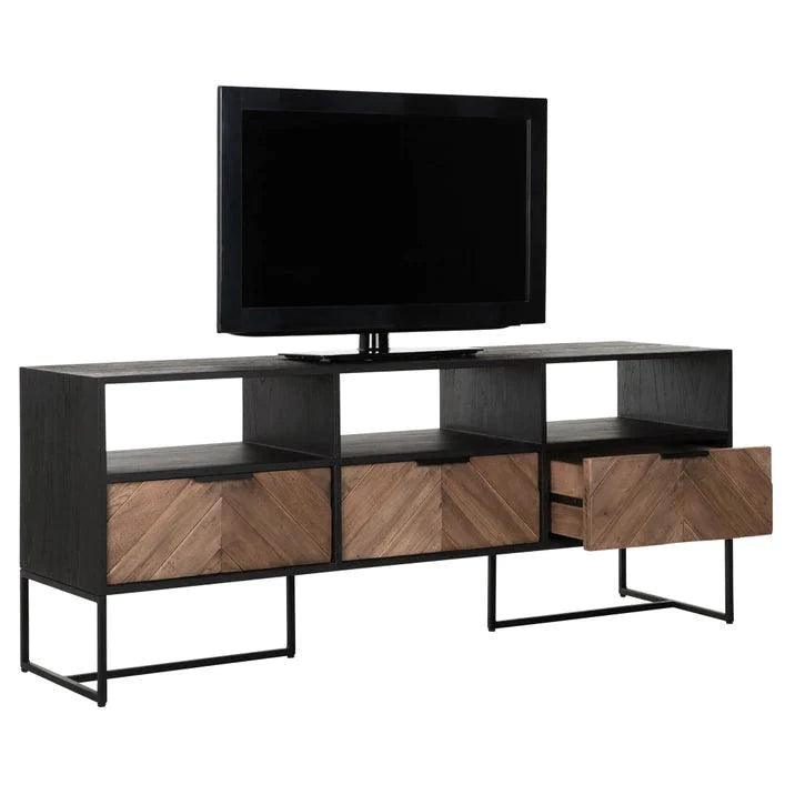 TV-meubel Criss Cross 150cm van DTP Home, geopende lade van dichtbij