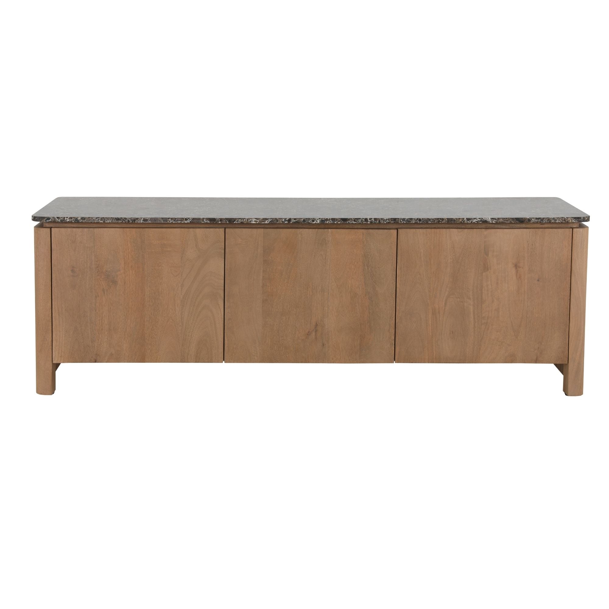 TV-meubel Dallas van Starfurn in naturel mangohout, 165 cm breed en 55 cm hoog