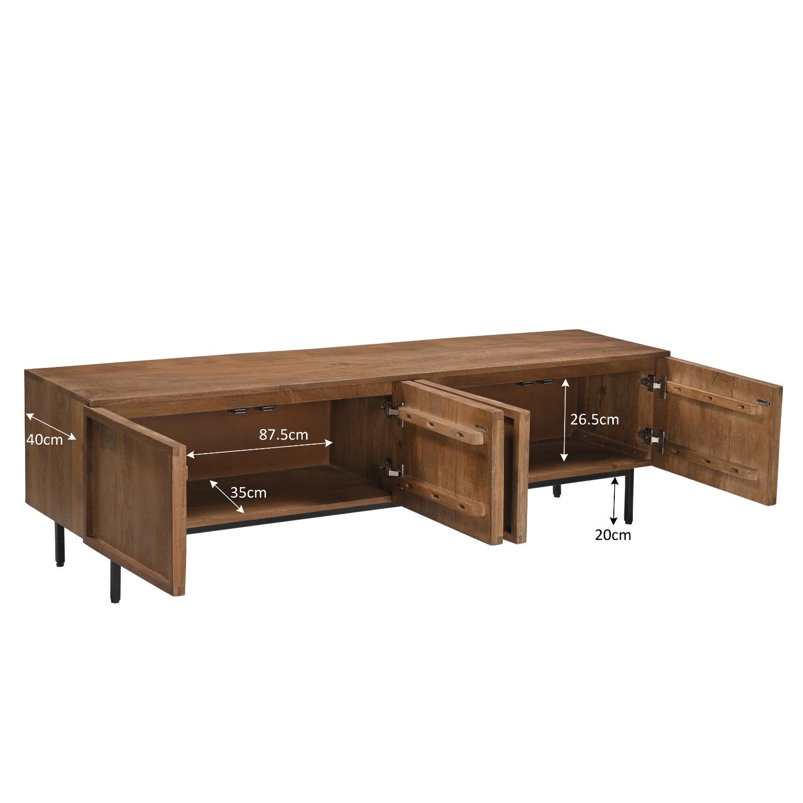 Elan tv-meubel Pecan van Livingfurn, 180cm breed en 50cm hoog