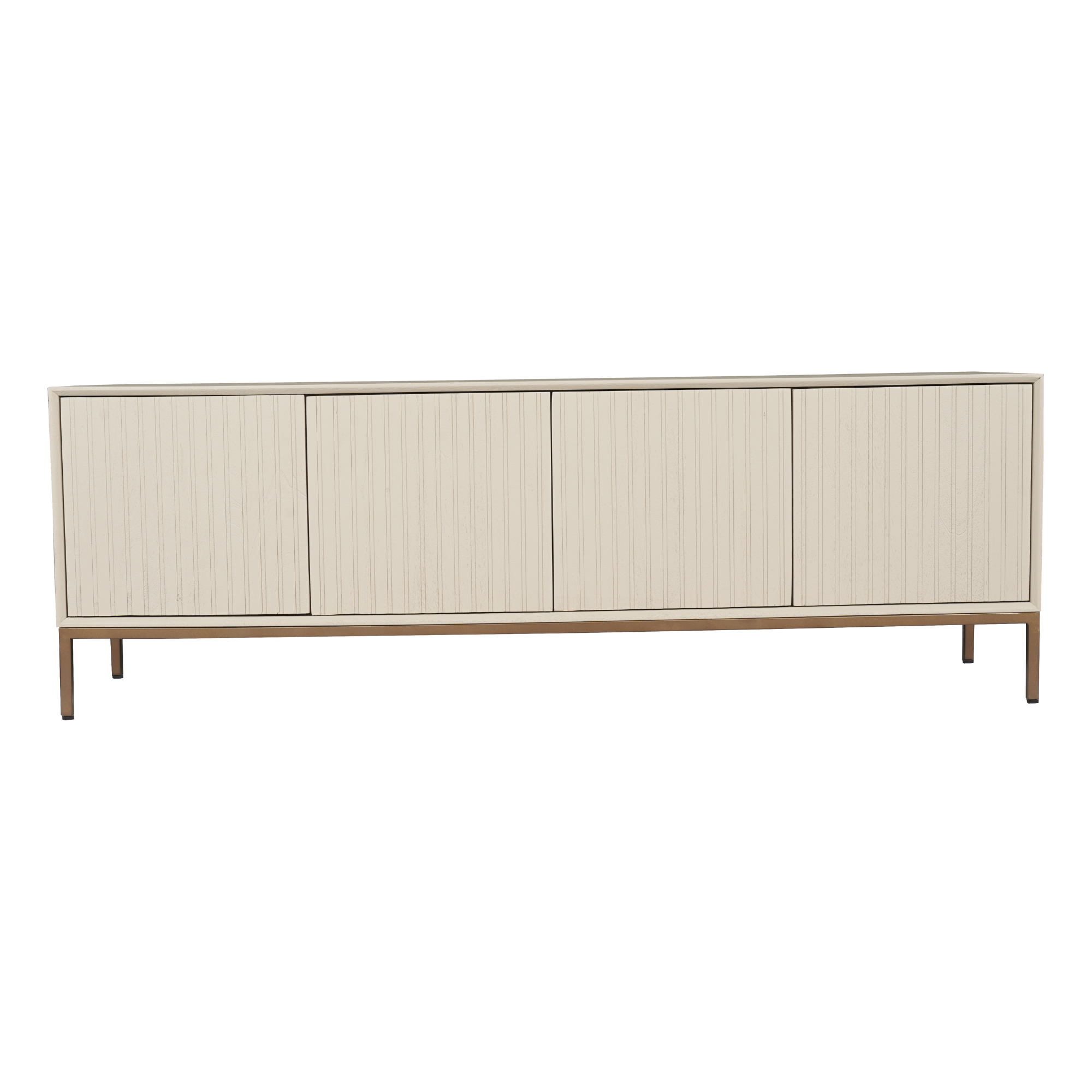 Tv meubel Madison Zand, 45 cm diep en 55 cm hoog, met slank metalen onderstel