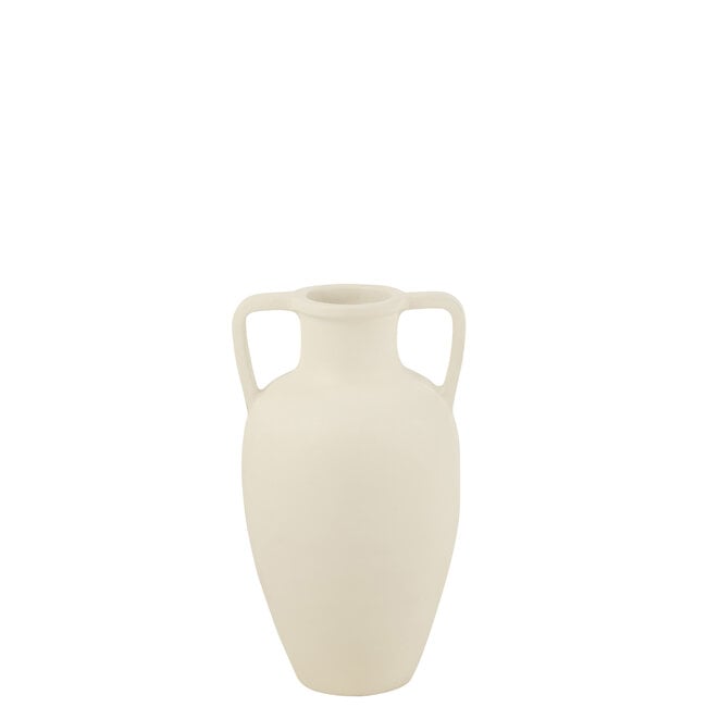 Vaas 2 Armen Terracotta Wit Small 30x30x48cm - Vaas - J-Line - livinglovely.nl
