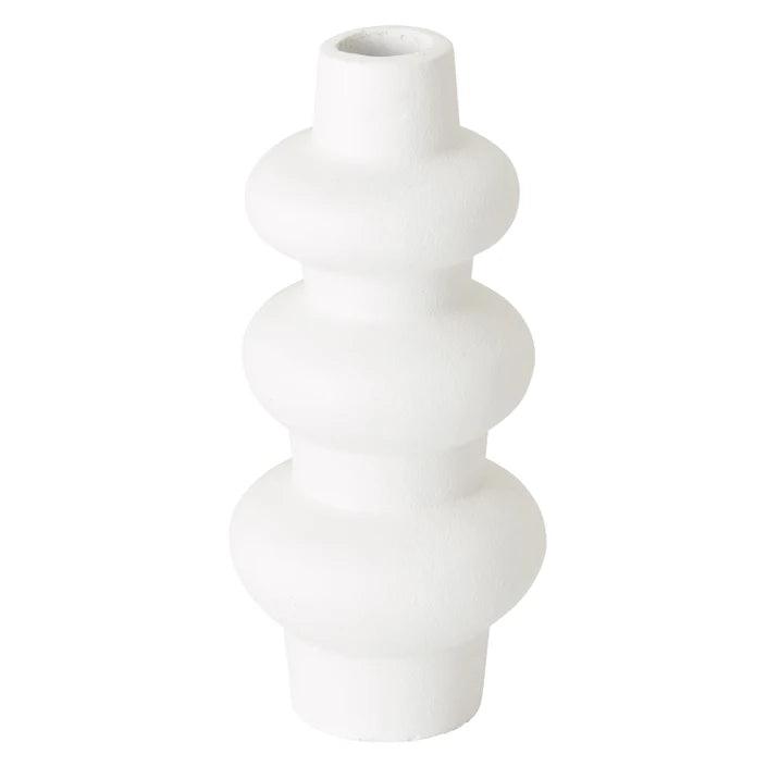 Vaas Bubble van MUST Living, hoge witte vaas van vezelcement met bubbelpatroon