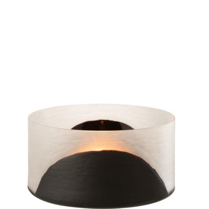 Vaas Circulo Plat Glas Zwart Transparant - Vaas - J-Line - livinglovely.nl