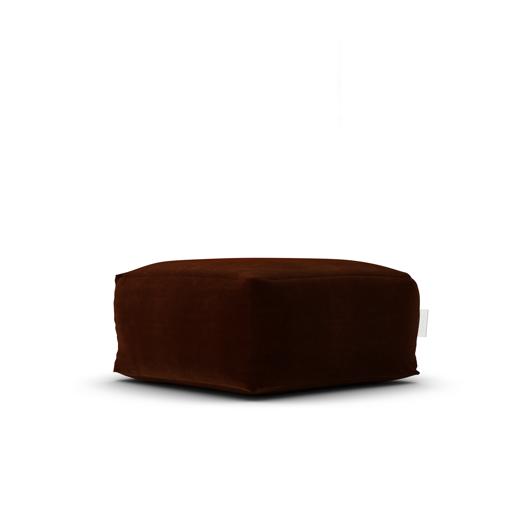 Laui Lounge Velvet Square Pouf Copper, koperkleurige velvet poef van 68x68 cm