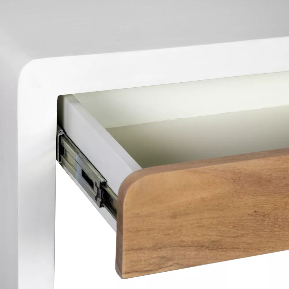 VERONA - console 2 lades - kalkpleister - L 120 x W 40 x H 80 cm - gebroken wit Pomax - Sidetable - Pomax - livinglovely.nl