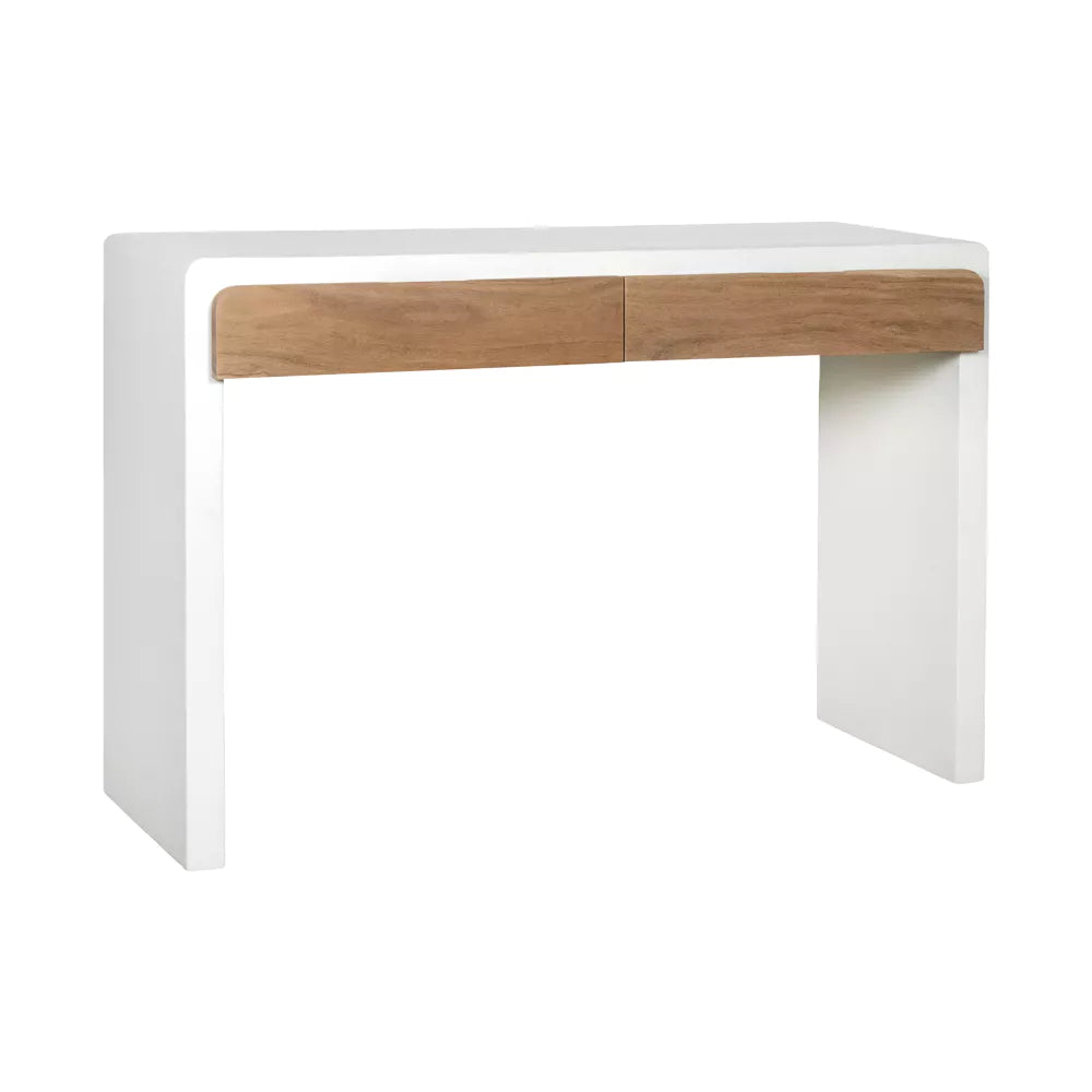 VERONA - console 2 lades - kalkpleister - L 120 x W 40 x H 80 cm - gebroken wit Pomax - Sidetable - Pomax - livinglovely.nl