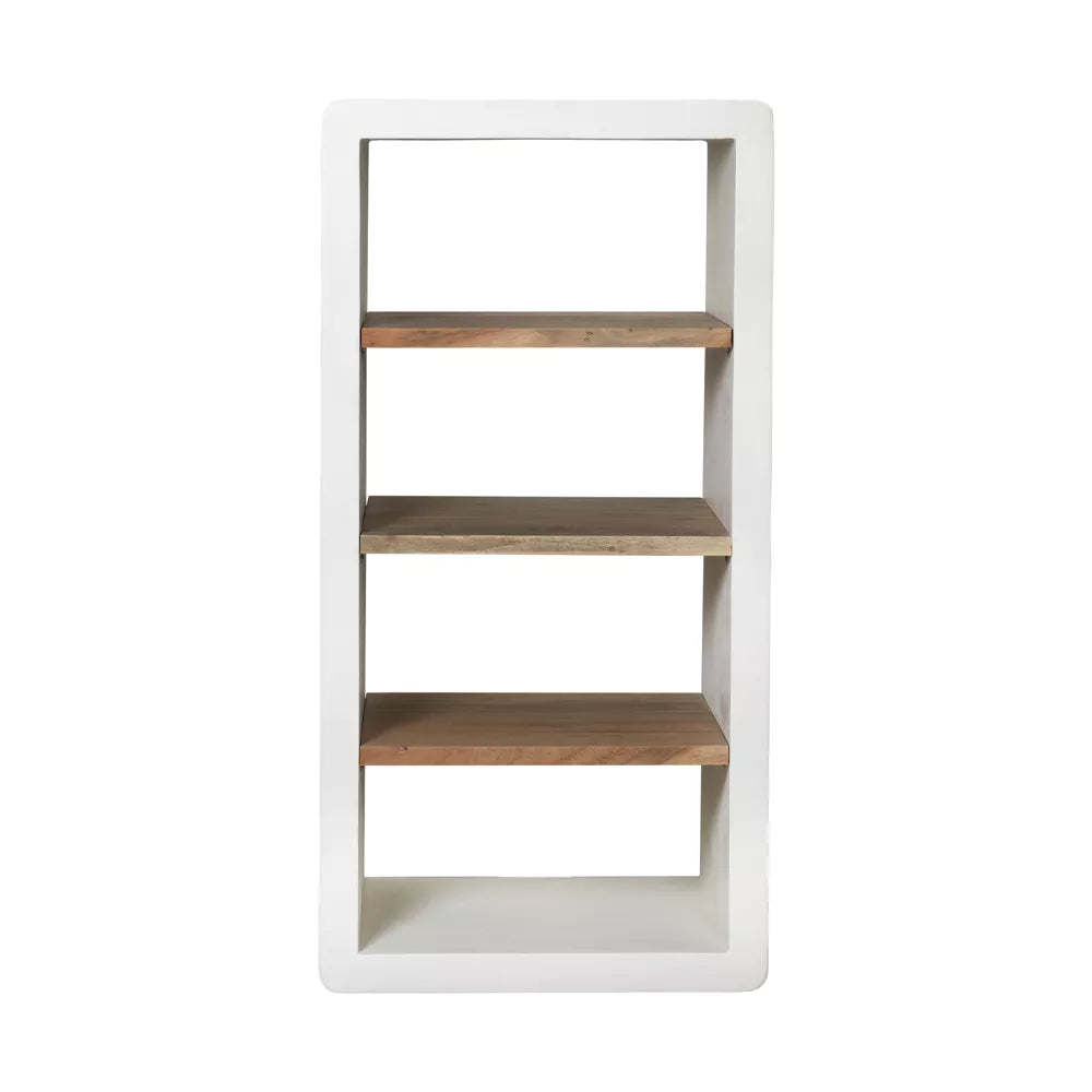 VERONA - rek 3 schappen - kalkpleister / acacia hout - L 60 x W 50 x H 120 cm - gebroken wit Pomax - Verona Rek - Pomax - livinglovely.nl
