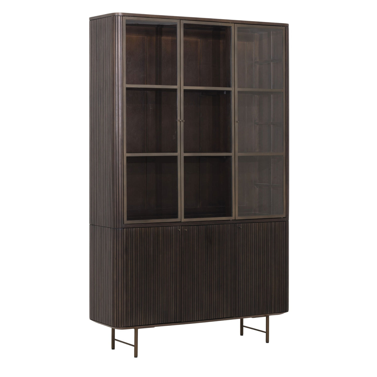 Vitrinekast Maroon van DTP Home in mahoniehout bruin met glazen deuren